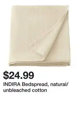 Ikea INDIRA Bedspread, natural/unbleached cotton offer