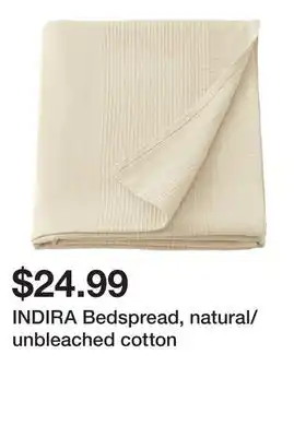 Ikea INDIRA Bedspread, natural/unbleached cotton offer