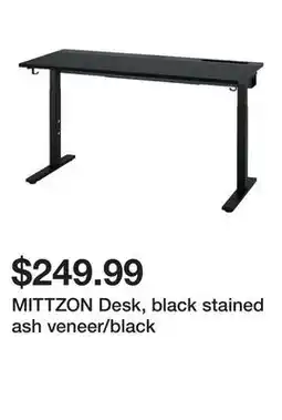 Ikea MITTZON Desk, black stained ash veneer/black offer