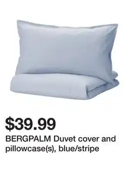 Ikea BERGPALM Duvet cover and pillowcase(s), blue/stripe offer
