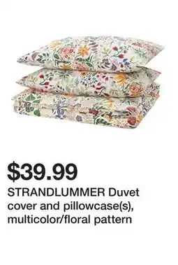 Ikea STRANDLUMMER Duvet cover and pillowcase(s), multicolor/floral pattern offer
