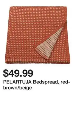 Ikea PELARTUJA Bedspread, red-brown/beige offer