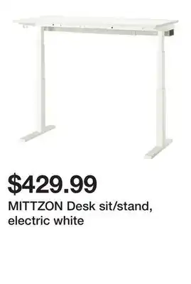 Ikea MITTZON Desk sit/stand, electric white offer