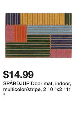 Ikea SPÅRDJUP Door mat, indoor, multicolor/stripe, 2 ' 0 x2 ' 11 offer