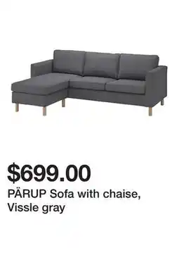 Ikea PÄRUP Sofa with chaise, Vissle gray offer