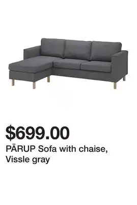 Ikea PÄRUP Sofa with chaise, Vissle gray offer