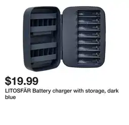 Ikea LITOSFÄR Battery charger with storage, dark blue offer