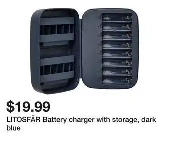 Ikea LITOSFÄR Battery charger with storage, dark blue offer