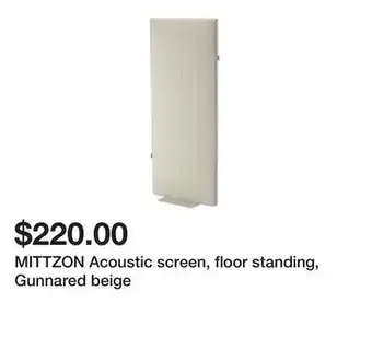 Ikea MITTZON Acoustic screen, floor standing, Gunnared beige offer