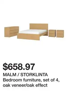 Ikea MALM / STORKLINTA Bedroom furniture, set of 4, oak veneer/oak effect offer