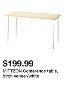 Ikea MITTZON Conference table, birch veneer/white offer