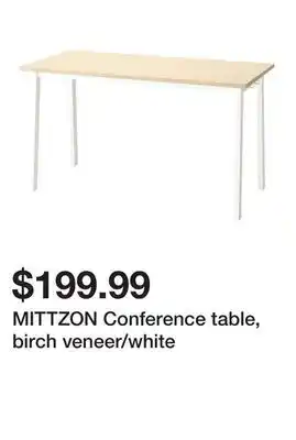Ikea MITTZON Conference table, birch veneer/white offer