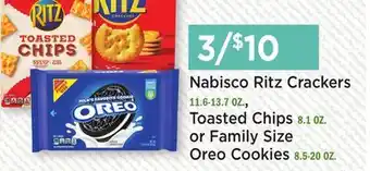 Heinen's Nabisco Ritz Crackers 11.6-13.7 OZ., Toasted Chips 8.1 OZ. or Family Size Oreo Cookies 8.5-20 OZ offer