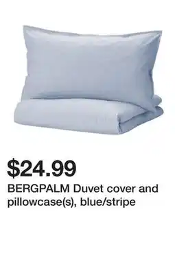 Ikea BERGPALM Duvet cover and pillowcase(s), blue/stripe offer