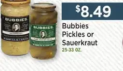 Heinen's Bubbies Pickles or Sauerkraut offer
