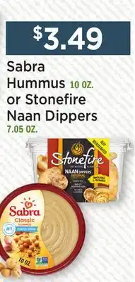 Heinen's Sabra Hummus 10 OZ. or Stonefire Naan Dippers 7.05 OZ offer