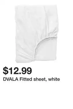 Ikea DVALA Fitted sheet, white offer