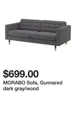 Ikea MORABO Sofa, Gunnared dark gray/wood offer