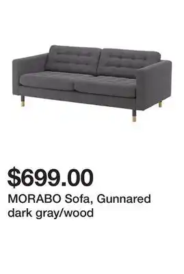 Ikea MORABO Sofa, Gunnared dark gray/wood offer