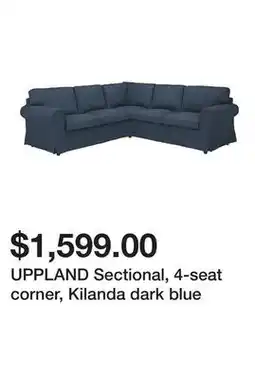 Ikea UPPLAND Sectional, 4-seat corner, Kilanda dark blue offer