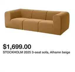 Ikea STOCKHOLM 2025 3-seat sofa, Alhamn beige offer