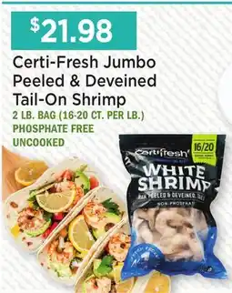 Heinen's Jumbo Peeled & Deveined Tail-On Shrimp offer