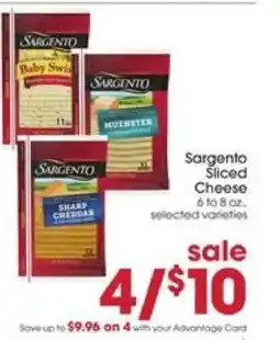 Giant Eagle Sargento Sliced Cheese offer