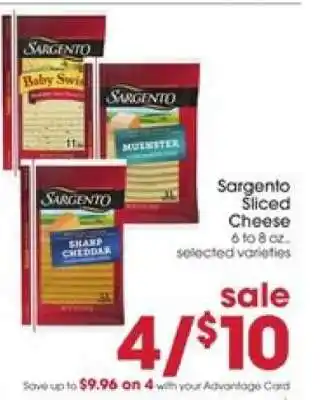 Giant Eagle Sargento Sliced Cheese offer