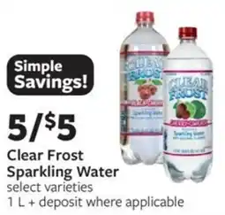 Fareway Clear frost sparkling water offer