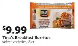 Fareway Tina's breakfast burritos offer