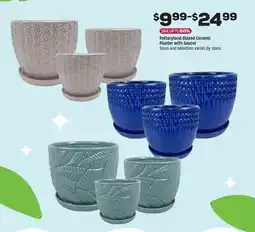 Grocery Outlet Potteryland Glazed Ceramic Planter with Saucer offer