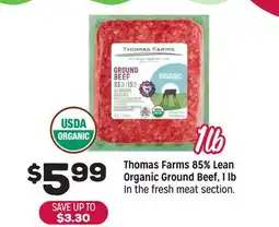 Grocery Outlet Thomas Farms 85% Lean Organic Ground Beef, 1 lb offer