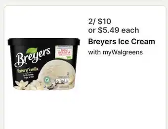 Walgreens Breyers Ice Cream offer
