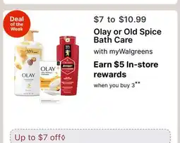 Walgreens Olay or Old Spice Bath Care offer