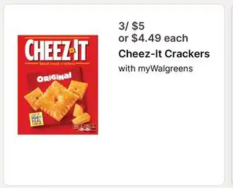 Walgreens Cheez-It Crackers offer