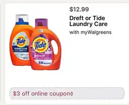 Walgreens Dreft or Tide Laundry Care offer