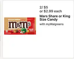 Walgreens Mars Share or King Size Candy offer