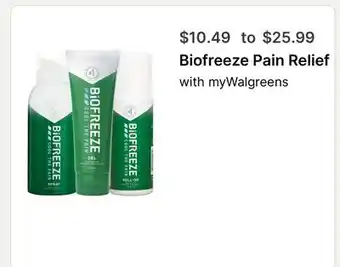 Walgreens Biofreeze Pain Relief offer