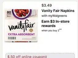 Walgreens Vanity Fair Napkins offer