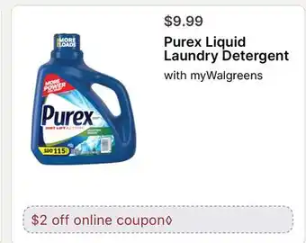 Walgreens Purex Liquid Laundry Detergent offer