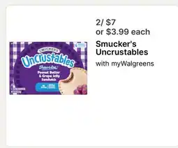 Walgreens Smucker's Uncrustables offer