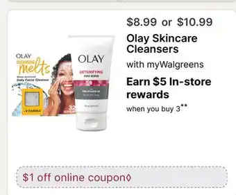 Walgreens Olay Skincare Cleansers offer