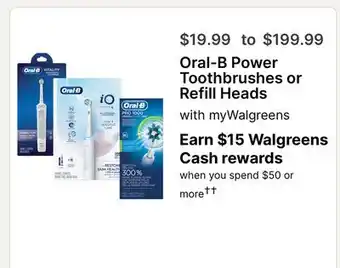 Walgreens Oral-B Power Toothbrushes or Refill offer
