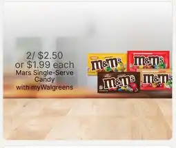Walgreens Mars Single-Serve Candy offer