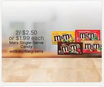 Walgreens Mars Single-Serve Candy offer