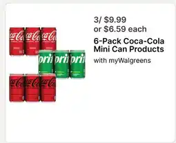 Walgreens 6-Pack Coca-Cola Mini Can Products offer