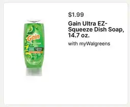 Walgreens Gain Ultra EZ-Squeeze Dish Soap offer
