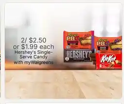Walgreens Hershey's Single-Serve Candy offer