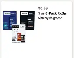 Walgreens 5 or 8-Pack RxBar offer