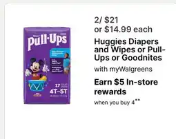 Walgreens Huggies Diapers and Wipes or Pull-Ups or Goodnites offer